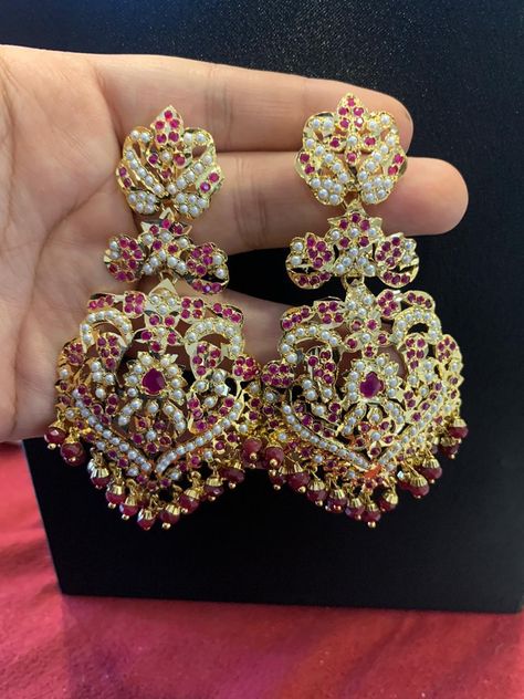 Hyderabadi Jewelry Jadau, Hyderabadi Earrings, Jadau Sets, Hyderabadi Jewellery, Necklace Set Indian Bridal Jewelry, Marriage Jewellery, Hyderabadi Jewelry, Antique Gold Earrings, Bride Jewelry Set