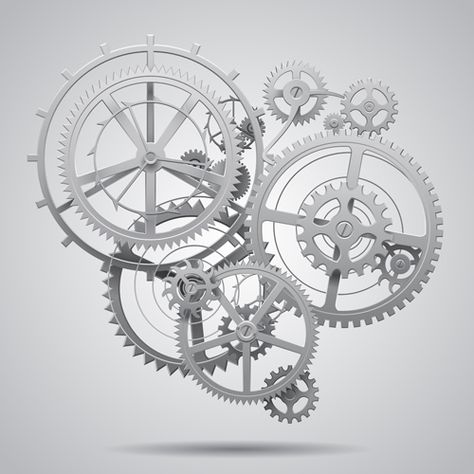 Gear wheels combination vector Gear Wheel Illustration, Steampunk Scrapbook, Gear Tattoo, Science Tattoo, Clock Gears, Gear Clock, Gear Wheels, Steampunk Gears, Antique Clocks