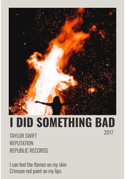 I Did Something Bad Taylor Swift Polaroid Poster, I Did Something Bad Taylor Swift Lyrics, Taylor Swift I Did Something Bad, I Did Something Bad Taylor Swift, Did Something Bad Taylor Swift, Song Polaroid, I Did Something Bad, Fanfiction Ideas, Polaroid Album