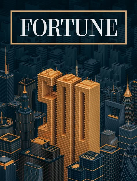 (c) Molistudio - Fortune Global 500 on Behance Digital Art Studio, Fortune Magazine, 3d Type, Cannes Lions, Fortune 500, Printable Images, Graphics Inspiration, Ads Creative, Magazine Covers