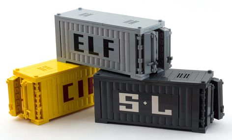 Lego Shipping Container, Lego Containers, Lego Container, Lego Machines, Lego Universe, Lego Furniture, Lego Train, Lego Building Instructions, Lego Buildings