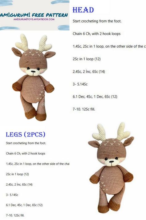 Amigurumi Fawn Free Crochet Pattern – Amigurumi toys Crochet Doll Tutorial, Crochet Amigurumi Free Patterns, Crochet Amigurumi Free, Crochet Animal Patterns, Doll Tutorial, Yarn Projects, Crochet Toy, Amigurumi Free, Amigurumi Free Pattern