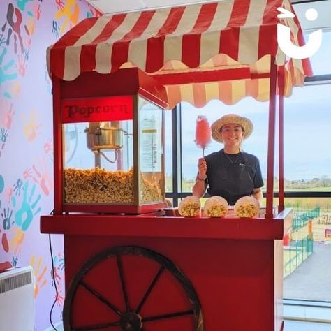 Candy Floss and Popcorn on the same Traditional Cart Hire Popcorn Cart, Wood Cart, Concession Stands, Old Bras, Drink Cart, Popcorn Machine, Concession Stand, Candy Floss, Food Cart