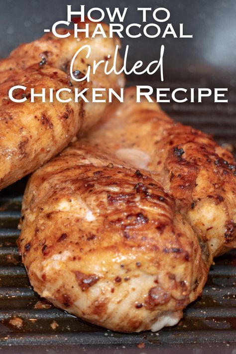 Charcoal Chicken Recipe, Grilled Split Chicken Breast, Grilled Bbq Chicken Breast, Grilled Boneless Chicken Breast, Charcoal Grill Recipes, Charcoal Grilled Chicken, How To Grill Chicken, Vegan Grilling Recipes, Grilled Whole Chicken