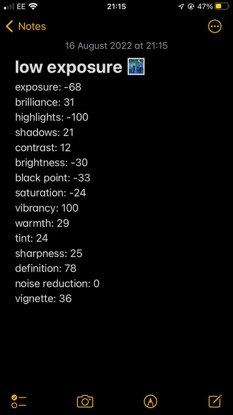 photo editing to make the photo have less exposure, like the TikTok filter Low Exposure Settings, Camera Quality Settings, Gym Photo Editing, Low Exposure Edit Iphone, Nostalgia Filter, Low Exposure Filter, Photo Exposure, Iphone Edit, Kevin Carden