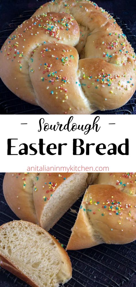 This sourdough Easter bread is a version of the traditional Italian sweet brioche but made with sourdough instead of commercial yeast! It’s soft, smooth, fluffy and the natural fermentation and kneading process makes the dough easy to shape. Easter Bread Recipe, Italian Easter Bread, Easy Homemade Cookies, Delicious Pizza Recipes, Dough Starter, Italian Easter, Sourdough Starter Discard Recipe, Easter Breakfast, St Patricks Day Food