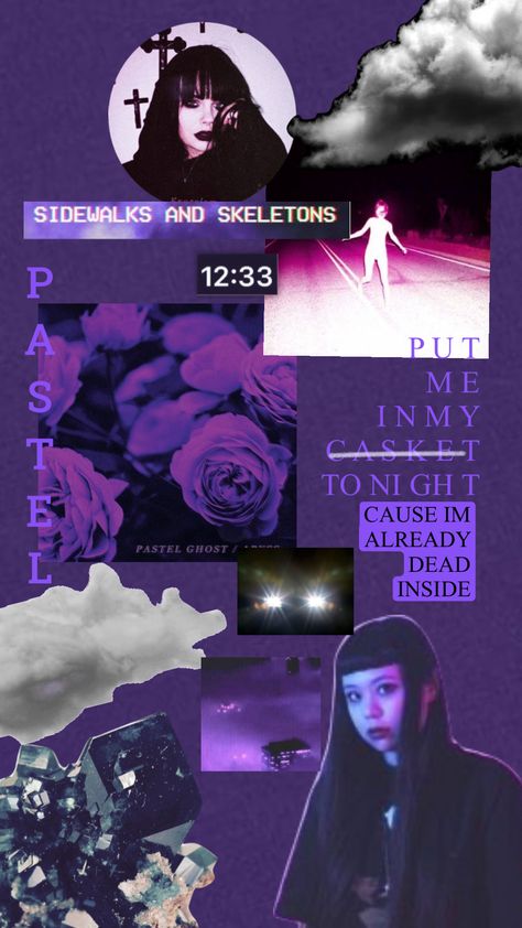 Sidewalks And Skeletons Poster, Pastel Ghost Poster, Pastel Ghost Wallpaper, Goth Sidewalks And Skeletons, Pastel Ghost Aesthetic, Crystal Castles Wallpaper, Sidewalks And Skeletons, Internet Aesthetic, Rainy Aesthetic