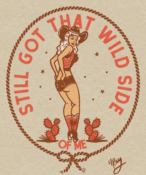 Cowgirl Pinup, Cowgirl Tattoos, Cowgirl Art, Cowboy Art, Cricut Creations, Cricut Projects Vinyl, Western Art, Vintage Western, Cute Illustration