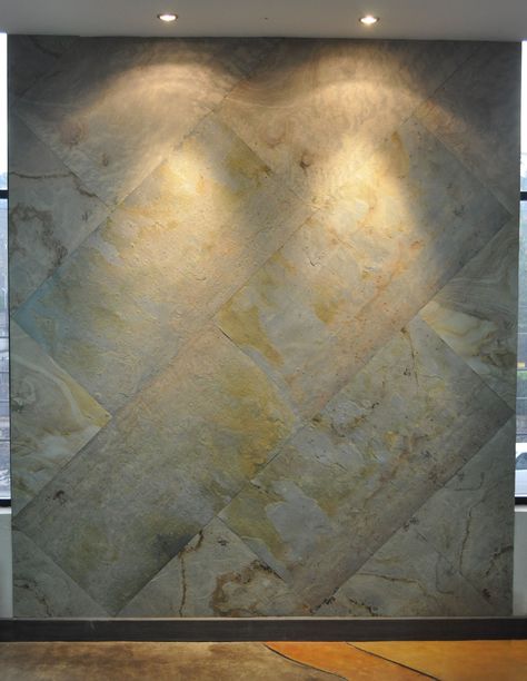 Feature Wall Flexible Stone Veneer by Cuartex   #indian #autumn #flexible #stone #veneer #wall #cladding #natural #green #beautiful #cuartex #thing #easy #diy Mall Wall, Flexible Stone Veneer, Stone Veneer Exterior, Stone Veneer Wall, Stone Veneer Panels, Stone Laminate, Stone Wall Panels, Stone Wall Design, Natural Stone Veneer