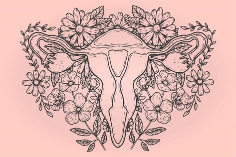 Uterus Tattoo Ideas, Hope Lettering, Female Reproductive System Anatomy, Uterus Art, Disney Villain Costumes, Ribbon Vector, Systems Art, Female Artwork, Female Reproductive System