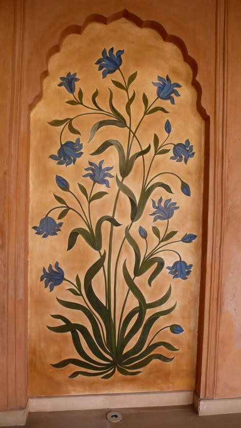 The Oberoi Hotel in Agra - | Yoga by Fran Gallo Mughal Art Paintings, Indian Designs, Mughal Art, Mughal Paintings, Paintings Wall, Folk Art Flowers, The Taj Mahal, Wall Painting Decor, Painting Decor