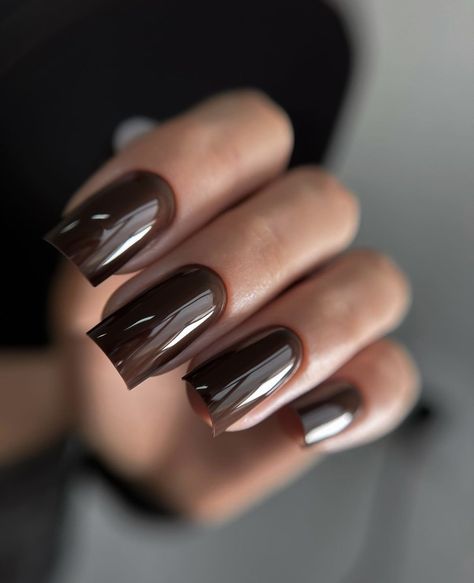 Nails Braun, Espresso Nails, Brown Manicure, Daisy Acrylic Nails, Brown Acrylic Nails, Brown Nail, Brown Nails Design, November Nails, Coffee Nails