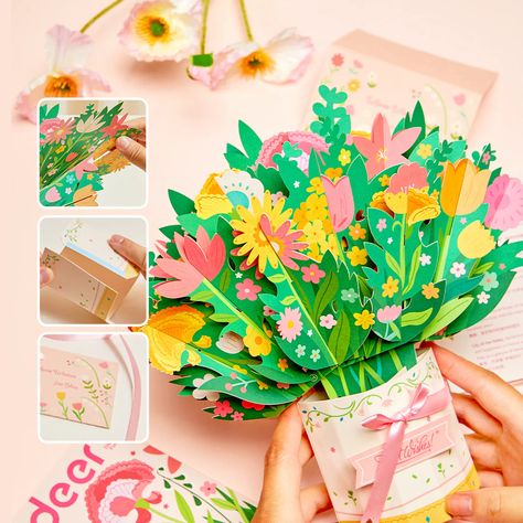 Imagine using simple paper to create a vivid and three-dimensional world of flowers. We offer you the most exquisite 3D handmade origami flower kits. #flowerkits #kidshandmade #kidstoys #origami World Of Flowers, Aussie Christmas, Paper Bouquet, Origami Flowers, Stationery Accessories, Craft Bags, 3d Flowers, Different Flowers, Diy Kit