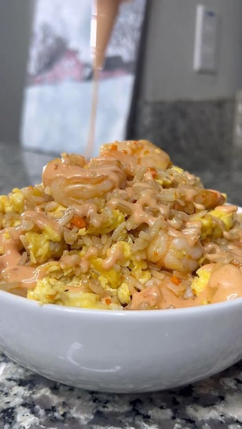 Better than your local hibachi shrimp fried rice🍚 The Seafoodnetwork Cookbook link is in bio for your mouthwatering seafood recipes🔥🔥🔥 Or … | Instagram Shrimp Fried Rice With Yum Yum Sauce, Homemade Shrimp Fried Rice, Italian Sausage Bake, Chicken And Rice One Pot, Hosting Lunch, Homemade Yum Yum Sauce, Fried Rice Shrimp, Pack Lunch Ideas, Hibachi Shrimp