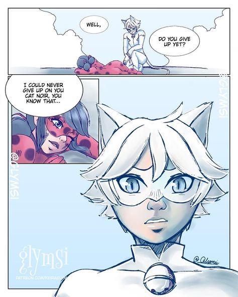 Keira Glymsi on Instagram: “Welcome to my cheese fest! Obviously I am freaking out about the #chatblanc episode trailer. I just had to do a mini comic. Enjoy!  Go to…” Cat Blanc X Marinette, Ladybugs Movie, Miraculous Ladybug Kiss, Ladybug Art, Ladybug And Cat Noir, Anime City, Miraculous Ladybug Oc, Miraculous Ladybug Fanfiction, Mini Comic