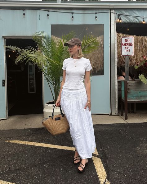 This gorgeous crisp white @laudethelabel drop waist skirt arrived while I was away, so of course we are pretending we’re still in vacation mode, and having dinner out at @holaarepa 🌴🪽 Drop Waist Skirt, Pleated Maxi Skirt, Vacation Mode, Drop Waist, White Skirts, Of Course, White Tops, Waist Skirt, Maxi Skirt