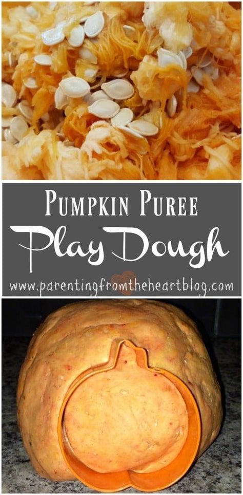 Enjoy pumpkin sensory play this fall with this recipe for pumpkin puree play dough! It's perfect for toddlers who love to play, and a great way to use up any extra canned pumpkin! Toddlers, preschoolers, and beyond will enjoy this simple recipe for fall fun. #pumpkin #playdough #recipe #kidsactivities #toddlers #preschool #kids #fall Pumpkin Playdough Recipe, Fall Toddler Activities, Samhain Crafts, Pumpkin Playdough, Preschool Recipes, Sensory Play Recipes, Recipe For Fall, Craft Recipes, Slime Recipes