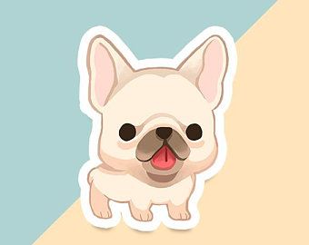 Fawn Frenchie, Dogs Stickers, Baby Animal Drawings, Animal Doodles, Puppy Lover, Cute Kawaii Drawings, Cute Dragons, Dog Stickers, Dog Drawing