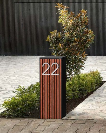 Outdoor Designer Products - Outdoor Decor for your Home Creative Letterbox Ideas, Pillar Mailbox Ideas, Parcel Letter Boxes, Letterbox Garden Ideas, Letterboxes Ideas, Mid Century Mailbox Ideas, Letterbox Ideas Modern, Parcel Box Outdoor, Mailbox Design Ideas