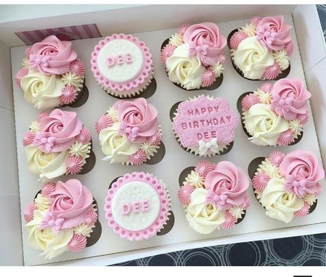 Cupcake Icing Designs, Deco Cupcake, Cupcake Flowers, Fancy Donuts, Candy Board, Cupcake Decorating Tips, Baking Logo, Icing Design, Woman Birthday