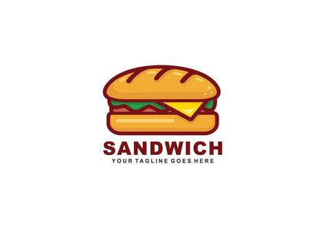 Sandwich Logo Design, Sandwich Logo, Coffee Shop Logo, Coffee Logo, Shop Logo, Design Vector, Vector Art, Coffee Shop, Sandwiches