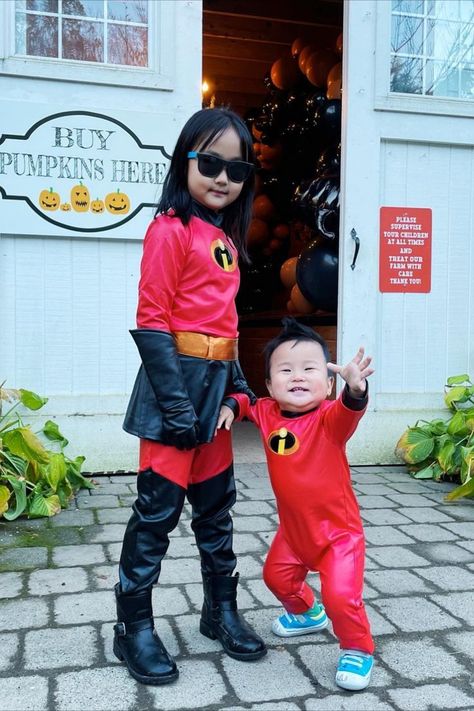 Older Sister Little Brother Halloween Costumes Brother And Sister Costumes Kids, Sister Halloween Costumes Toddler Baby, Siblings Costumes Brother Sister, Brother Sister Costumes, The Incredibles Costume, Brother Halloween Costumes, Brother Sister Halloween Costumes, Sister Halloween Costumes, Incredibles Costume