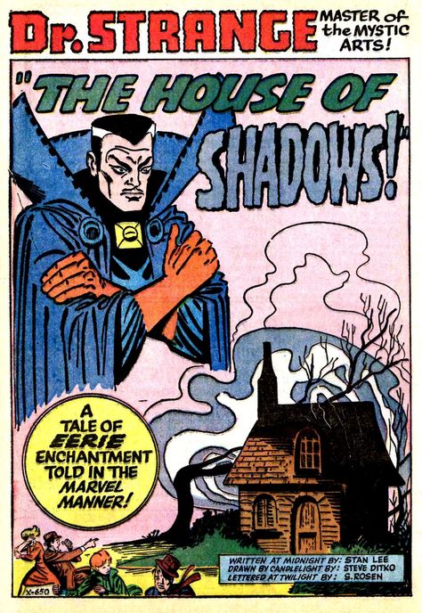 Strange Tales 120 (1964) The House Of Shadows! Steve Ditko Art, House Of Shadows, Doctor Strange Art, Doctor Fate, Marvel Comic Covers, Marvel Character Design, Hit By A Car, Marvel Comics Covers, Strange Art