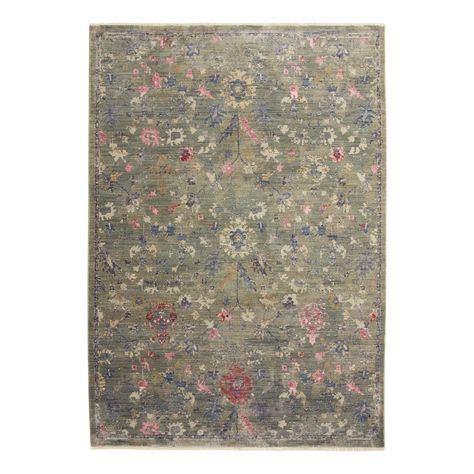 Nora Sage Green And Blue Persian Style Floral Area Rug - World Market Sage Green And Blue, Floral Area Rug, Persian Style, Floral Area Rugs, Black Accents, World Market, Green And Blue, Cottage Style, Sage Green