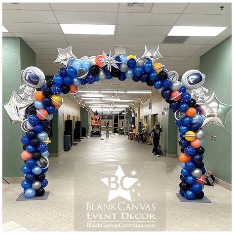 Out Of This World Graduation Theme, Outer Space Dance Theme, Outer Space Balloon Garland, Outer Space Balloon Arch, Space Theme Balloon Arch, Outer Space Graduation Theme, Space Graduation Theme, Space Dance Theme, Space Themed Dance