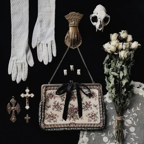 Marie 🥀🦇 | 🦷 "I pick things up, I am a collector - And things, well things they tend to accumulate" 🥀 • • • #trinkets #vintage #antiques... | Instagram Collector Aesthetic, Dark Maximalism, Moody Home Decor, Art Account, Vulture Culture, Punk Aesthetic, Haunted Dolls, Goth Home, Dark Cottagecore