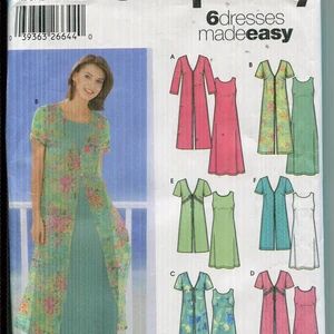 Pattern Misses'/Miss Petite Pullover Dress, and Duster Jacket -UNCUT/FF Simplicity 5551- 6 Dresses Made Easy- Dated 2003 -Sizes HH 6 8 10 12 Duster Pattern, Abed Mahfouz, Plus Size Sewing, Top Sewing, Beginner Sewing Projects Easy, Top Sewing Pattern, Simplicity Sewing, Simplicity Sewing Patterns, Simplicity Patterns