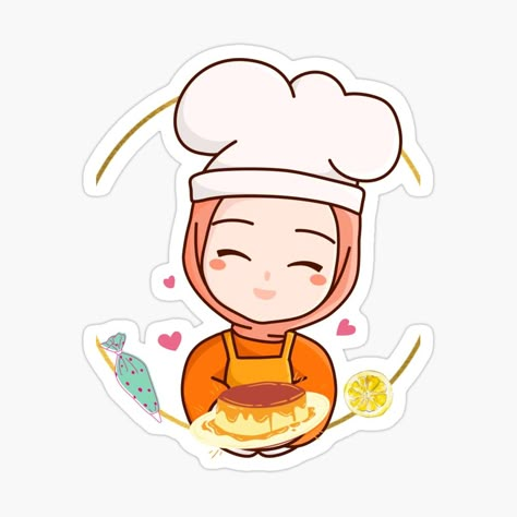 Cooking Stickers, Chef Sticker, Chef Vector, Hijab Cartoon Wallpaper, Cute Hijab Cartoon, Cute Hijab Cartoon Wallpaper, Cartoon Chef, Cooking Logo, Baking Logo Design