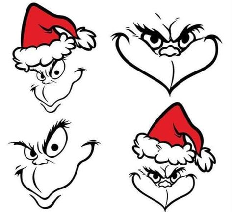 Grinch Crafts, Grinch Face Svg, Cricut Christmas Ideas, Svg Grinch, Grinch Face, Grinch Christmas Decorations, Grinch Svg, Image Svg, Silhouette Christmas