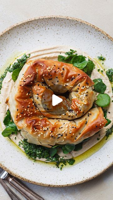 SO VEGAN on Instagram: "Get this incredible Börek recipe EXCLUSIVELY in the @sovegan app 🔥

Börek is synonymous with Turkish cuisine - but you’ll also find variations of this delicious filo pie in North Africa, the Balkans and many other regions!

Our vegan version - which is loosely inspired by one of our favourite dishes at the amazing @mallowlondon - uses tofu and spinach, and we serve it with a super creamy whipped tahini.

It’s also packed with a whopping 37g of protein per serving 💪

You’ll find the full recipe EXCLUSIVELY on the SO VEGAN App! If you haven’t already, start your 7-day free trial to unlock over 400 delicious and fuss-free vegan recipes.

Follow the link in our bio to download the app today 🙏

Big love, Roxy + Ben 💚

#vegan #veganrecipes #veganfood #plantbased" Whipped Tahini, Tofu And Spinach, Borek Recipe, Parsley Dressing, Tomatoes In Oil, Filo Pie, Vegan Dinner Party, Vegan Plan, Family Meal Prep