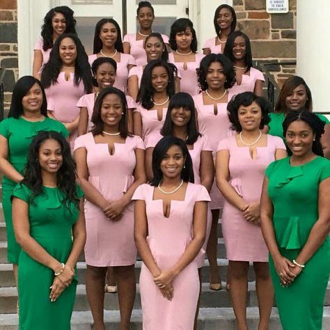 Beautiful young Sorors of Alpha Delta chapter, Alpha Kappa Alpha Sorority, Incorporated, Morgan State University,  Baltimore, MD (2016). Chior Uniform Ideas, Aka Sorority Grad Chapter, Aka Probate Outfits, Probate Outfits, Sorority Outfit Ideas, Aka Outfits Alpha Kappa Alpha, Aka Poses, Aka Attire, Aka Sneakers