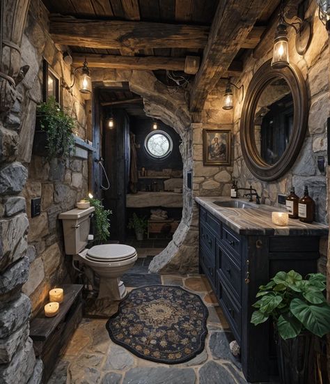 Hobbit-Inspired Haven 🕯️ Fairytale Bathroom, Fairytale Room, Medieval Home Decor, Fantasy Decor, New House Plans, Barndominium, Cottage Core, The Hobbit, Fairy Tales