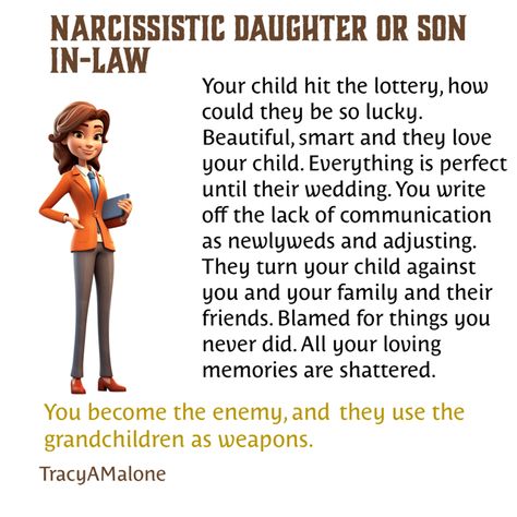 Being cut off from your own child is unimaginable but it happens often. How did your in-law manage it? #narcissist #narcissism #covertnarcissist #narcissisticabuse #narcissistabusesupport #tracyamalone #divorcingyournarcissist #divorcinganarcissist #youcantmakethisshitup Narcissistic Son In Law, Narcissistic Daughter In Law, How To Deal With Narcissistic Mother, Raised By Narcissistic Mother, What Is Narcissism, How Narcissists Try To Win You Back, Common Things Narcissists Say, Do Narcissists Come Back, Lack Of Communication