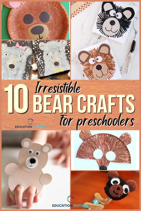 Bear Craft For Preschoolers, Brown Bear Preschool Craft, Teddy Bears Activities Preschool, Easy Bear Crafts For Preschool, Teddy Bear Day Activities Preschool, Bear Wants More Activities Preschool, Teddy Bear Art For Toddlers, Teddy Bear Crafts For Preschoolers, Bear Projects For Preschool