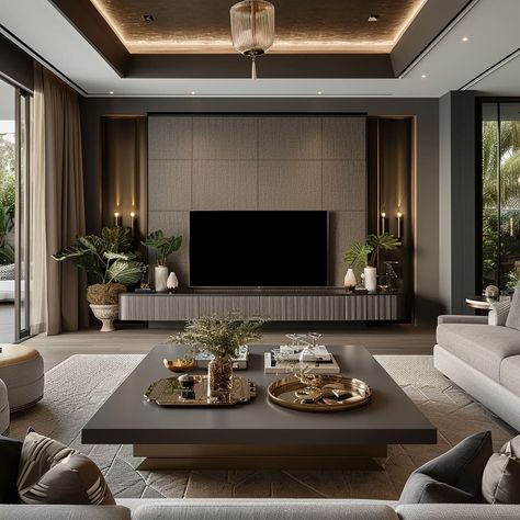 Elegant Modern Living Room Inspiration, Luxury Living Room Interior, Latest Home Design, Living Room Decor Lights, Latest Living Room Designs, Aesthetic Living Room, Latest House Designs, Living Room Interior Design, Living Room Design Decor