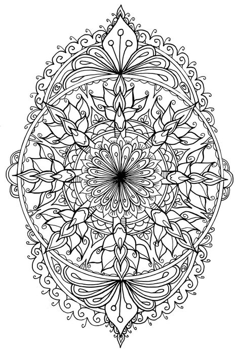 Click the 'download' link on the right to grab the full-size file to print and colour Support me on Patreon! - patreon.com/welshpixie You can find my adult colouring books for sale at Lulu - www.lu... Oval Mandala, Mermaid Coloring Book, Gardens Coloring Book, Coloring Pages Inspirational, Mandalas Painting, Crochet Mandala Pattern, Mandalas Drawing, Mandalas Design, Adult Colouring