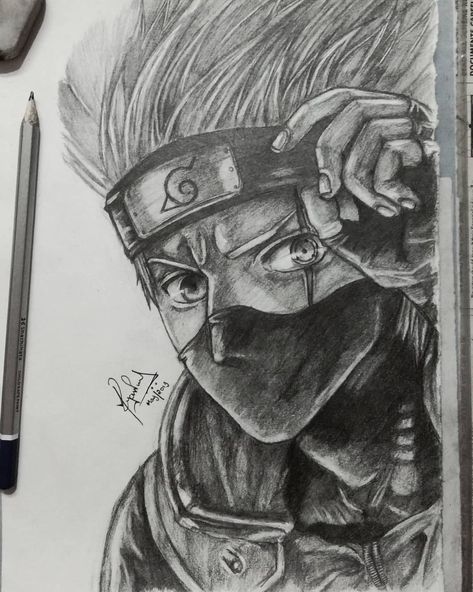 Kakashi Drawing, Drawing Cool, Hard Drawings, Shading Drawing, Realistic Sketch, Pencil Sketch Images, Best Anime Drawings, Anime Drawing Books, Naruto Drawings