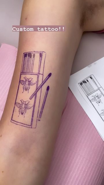 Match Box Tattoo Design, Matchbox 20 Tattoo, Match Book Tattoo, Box Of Matches Tattoo, Box Tattoo Ideas, Matchbook Tattoo, Matches Tattoo, Match Box Tattoo, Matchbox Tattoo