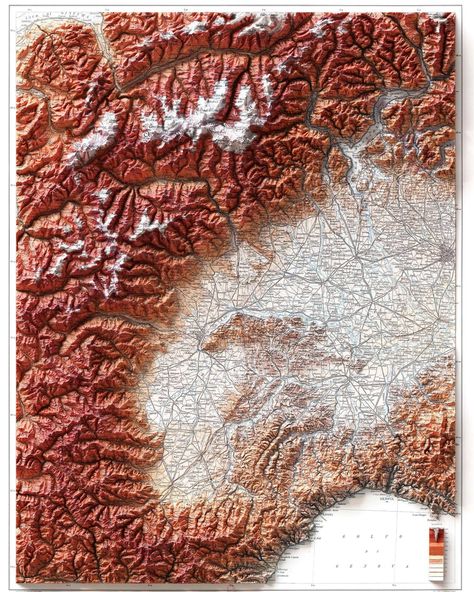 Piedmont, 1935 topographic map. Ideally it is the third map in a series from the same year on central - northern Italy. Shown here is Piedmont, with a shade tending toward red for the highest peaks. The most evdent part is how the foothills of the Alps stand out against the basically flat part of the Turin area. Form the same series, you can find on vizcart.io Tuscany and Lombardy. 🗺️ 𝗠𝗔𝗣 𝗜𝗡𝗙𝗢 Piemonte, 1935. Istituto geografico militare, scala 1:250000 (Firenze). Source: BnF Gallica. #... Cartography Art, Map Frame, Cartography Map, Coffee Brewing Methods, Piedmont Italy, Old Town Alexandria, Infographic Poster, Educational Infographic, Relief Map