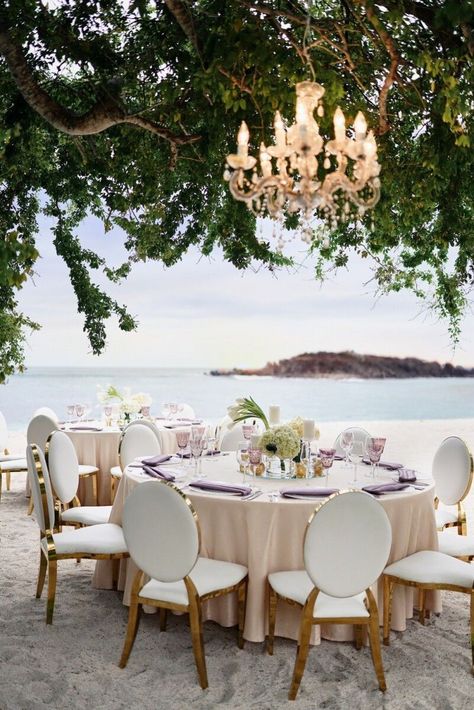 Beachside Wedding Reception, St Regis Punta Mita, Fine Dining Menu, Beachside Wedding, Hacienda Style, Hanging Chandelier, St Regis, Summer Is Here, Resort Wedding