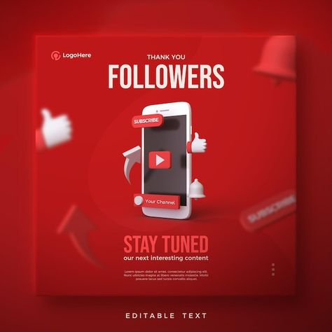 Thank you post for youtube followers wit... | Premium Psd #Freepik #psd #flyer #cover #template #social-media Food Thumbnail, Vlog Thumbnail Ideas, Background Youtube Thumbnail, Youtube Thumbnail Design Ideas, Vlog Thumbnail, Thumbnail Design Ideas, Thank You Poster, Background Youtube, Professional Background