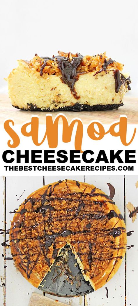 Samoa Cheesecake, Best Cheesecake Recipes, Caramel Cheesecake Bars, Fancy Deserts, Decadent Cheesecake, Cheesecake Caramel, Recipes Cheesecake, Recipe Cheesecake, No Bake Lemon Cheesecake