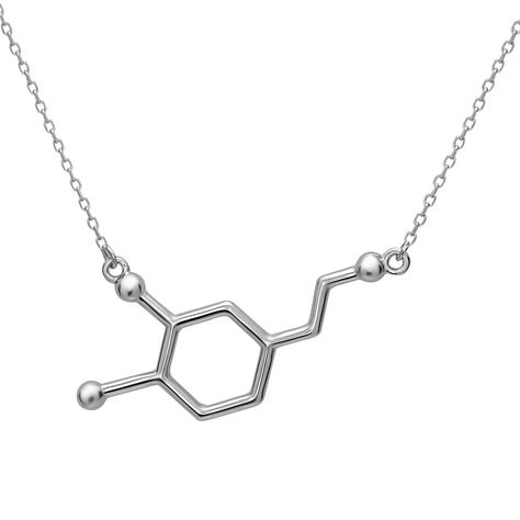 Molecule Jewelry, Chemistry Necklace, Dopamine Molecule, Chemistry Jewelry, Molecule Necklace, Discount Jewelry, Wedding Jewelry Sets, 925 Sterling Silver Jewelry, Gold Plated Sterling Silver