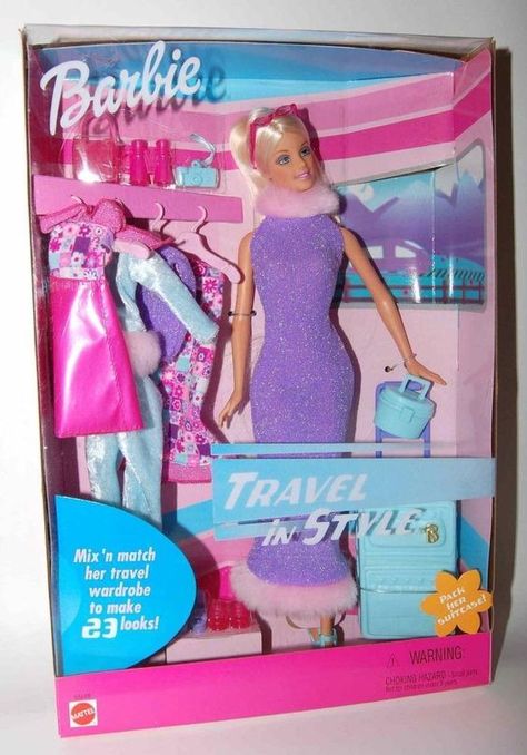 Fur Gown, 2001 Barbie, Barbie Travel, New Barbie Dolls, Travel Train, Barbie 2000, B Logo, Dolls House Interiors, Hotel Transylvania