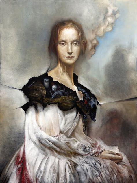 Frankensteinia: The Frankenstein Blog: Young Mary Shelley, by Esao Andrews Esao Andrews, Mary Shelly, Red Portrait, Surreal Artwork, Mary Shelley, Writers And Poets, Pop Surrealism, Art Website, Frankenstein