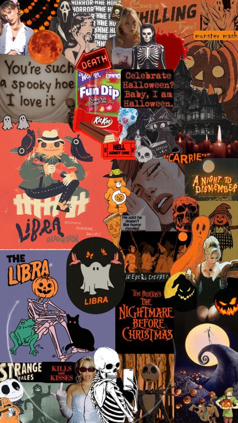 Libra Halloween, Art Wallpaper Vintage, Halloween Moodboard, Fun Dip, Halloween Wallpaper Cute, Libra Season, Jeepers Creepers, Halloween Aesthetic, Wallpaper Vintage